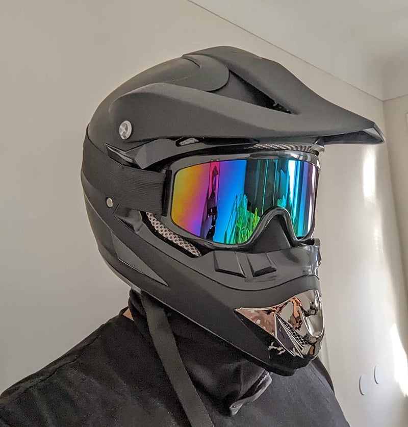 SanQing Motocross Helmet,Youth & Adult ATV Dirt Bike Motorcycle Helmet, BMX 4-Wheeler Off-Road Mountain Bike,DOT Certified,W/Gloves Goggles Mask 4-Piece Set (Black, XL) - Image 3